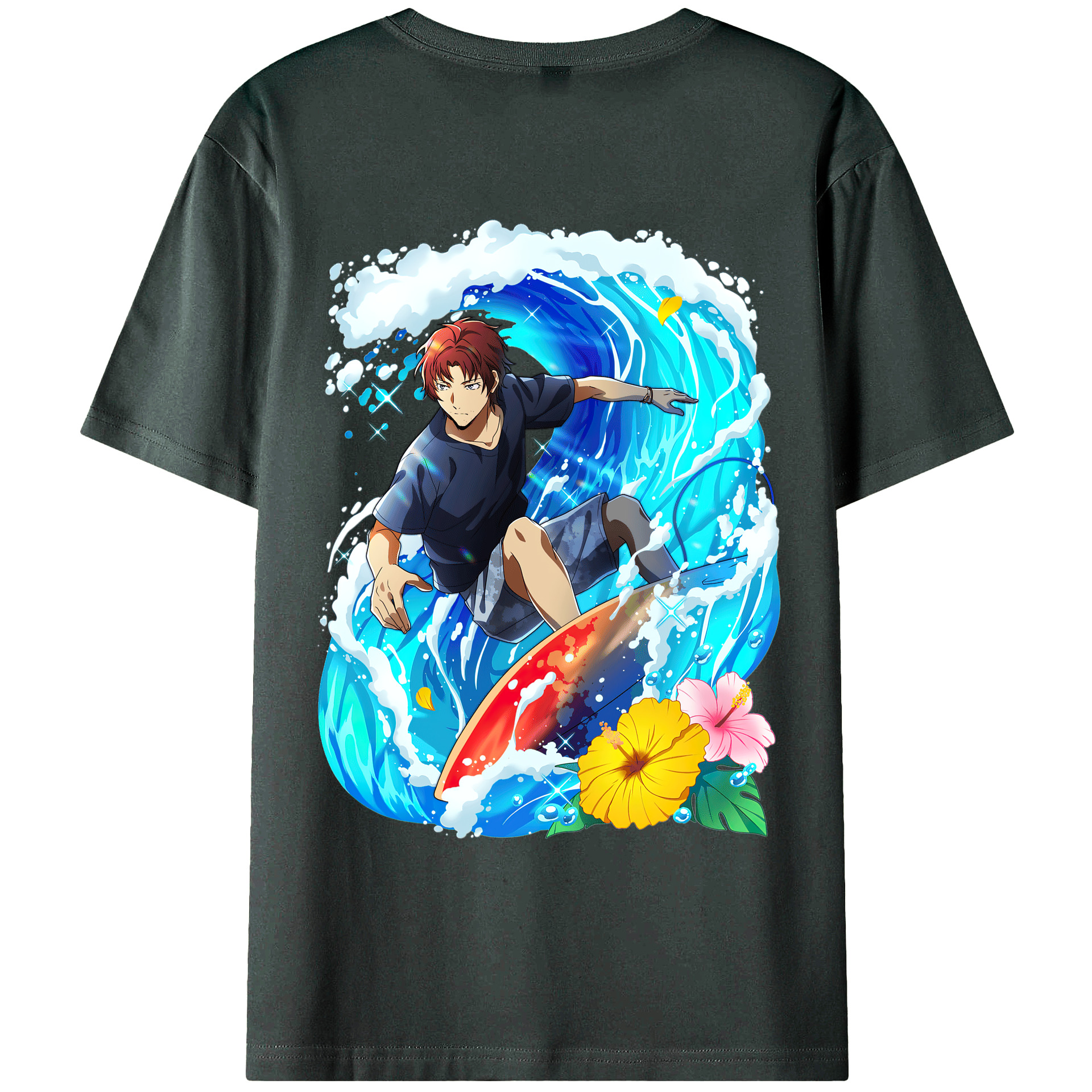 （画像用） 文豪ストレイドッグス Bungo Stray Dogs 綿100％ メンズ半袖Tシャツ（バックプリント） 通気性